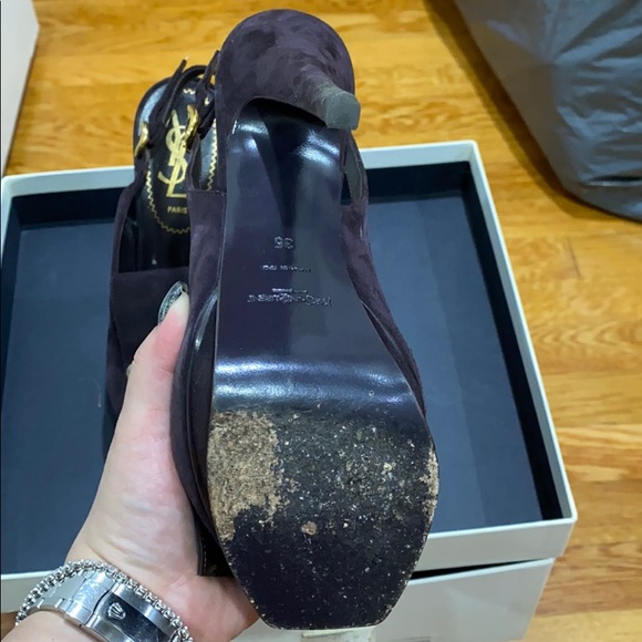 YSL tribute suede sling back pumps sz 35 - Picture 6 of 7